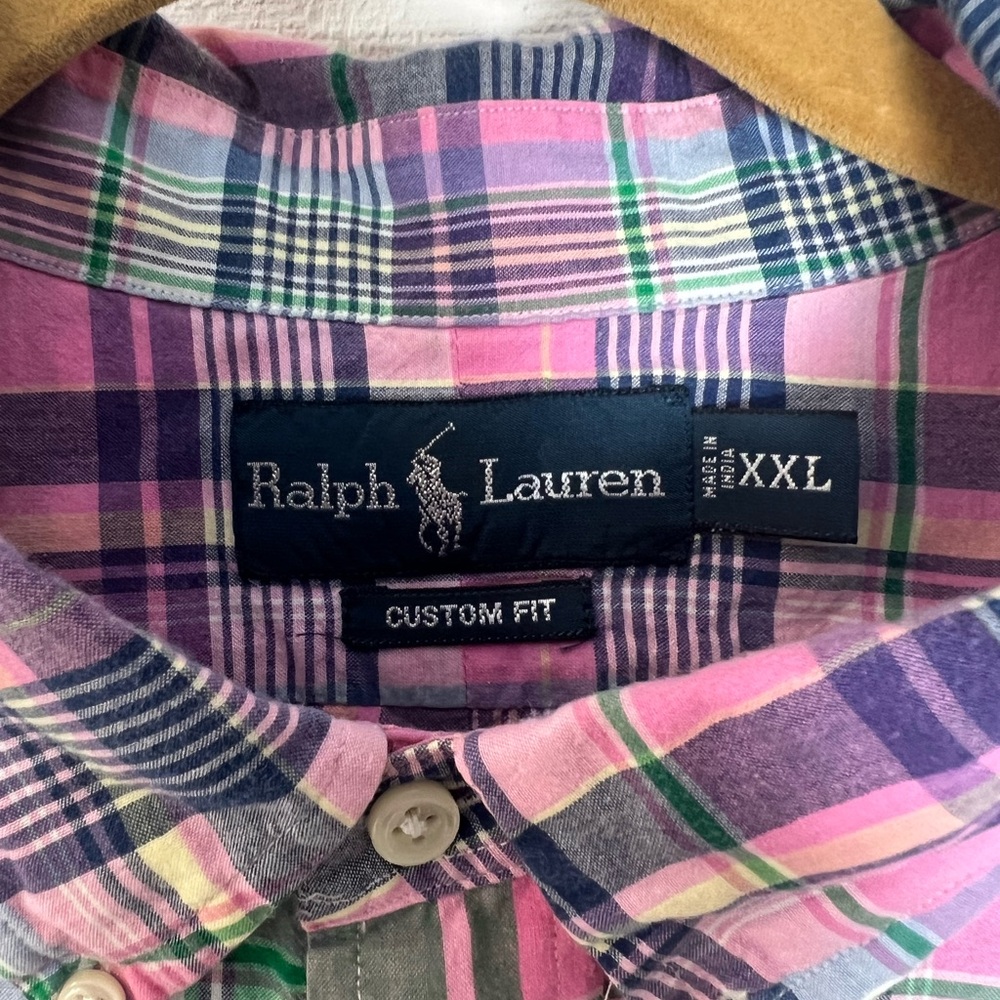 Ralph Lauren Men's Classic-Fit Performance Oxford Shirt Pink/‎ Blue XXL - Picture 3 of 10
